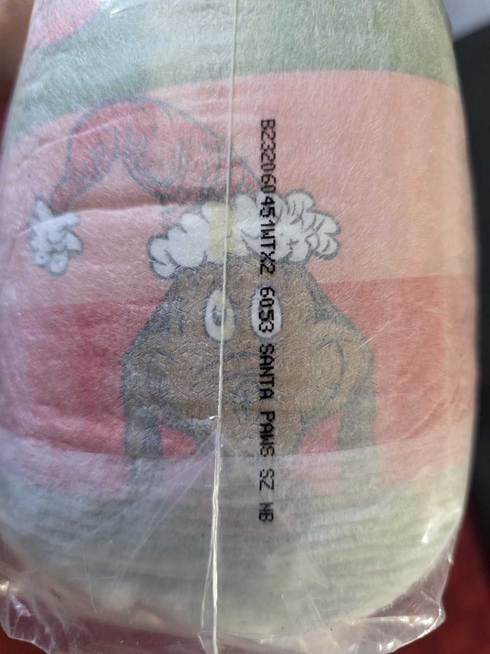 Hello Bello "Santa Paws" Sz NB Diapers - OPEN PACK Approx 37 Total Grinch Dog